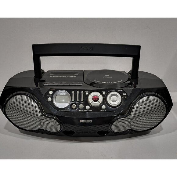 Philips AZ2045 CD Radio Cassette Recorder Boombox w/ Remote Manual WORKS GREAT - Picture 2 of 16